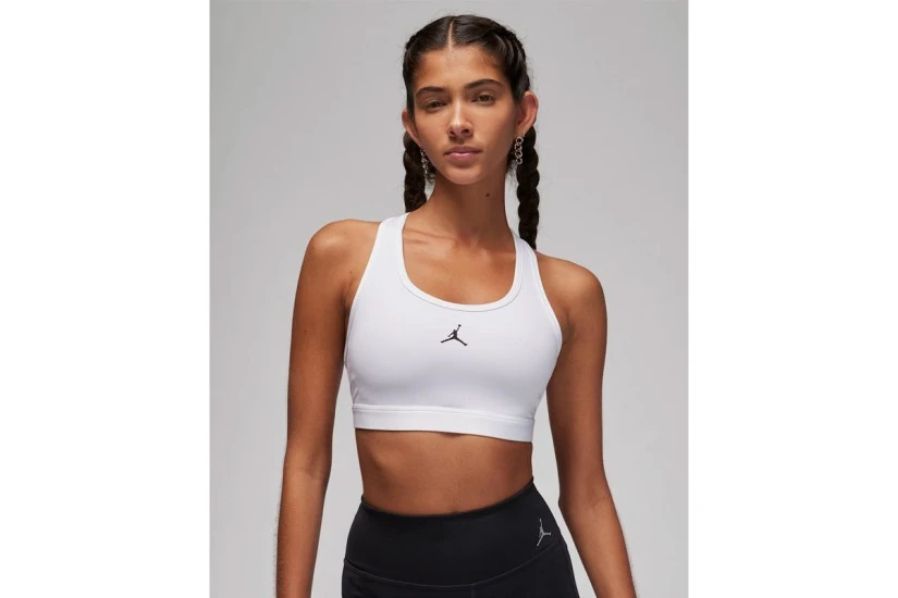 Jordan Sport Jumpman Medium Support Γυναικείο Αθλητικό Μπουστάκι Λευκό, Μαύρο
