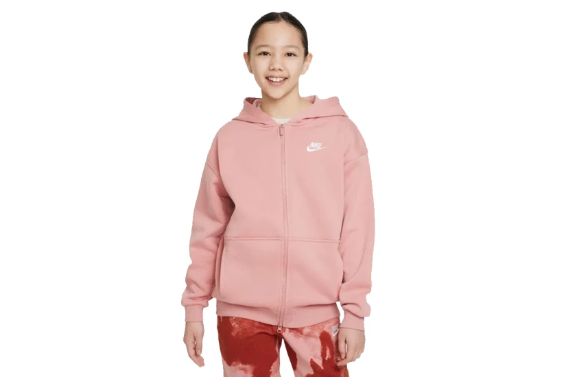 Nike Sportswear Club Fleece Παιδική Ζακέτα με Κουκούλα Ροζ