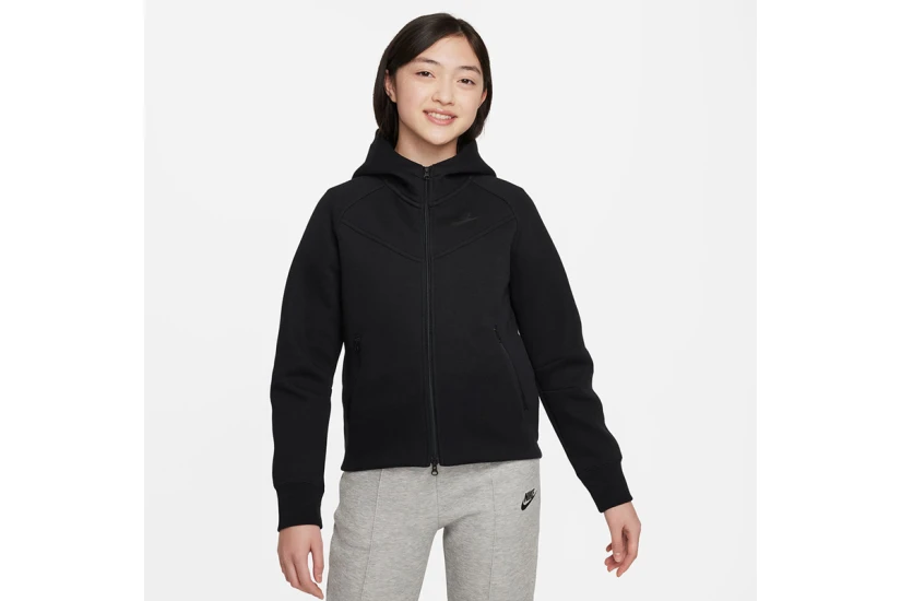 Nike Sportswear Tech Fleece Παιδική Ζακέτα με Κουκούλα Μαύρη