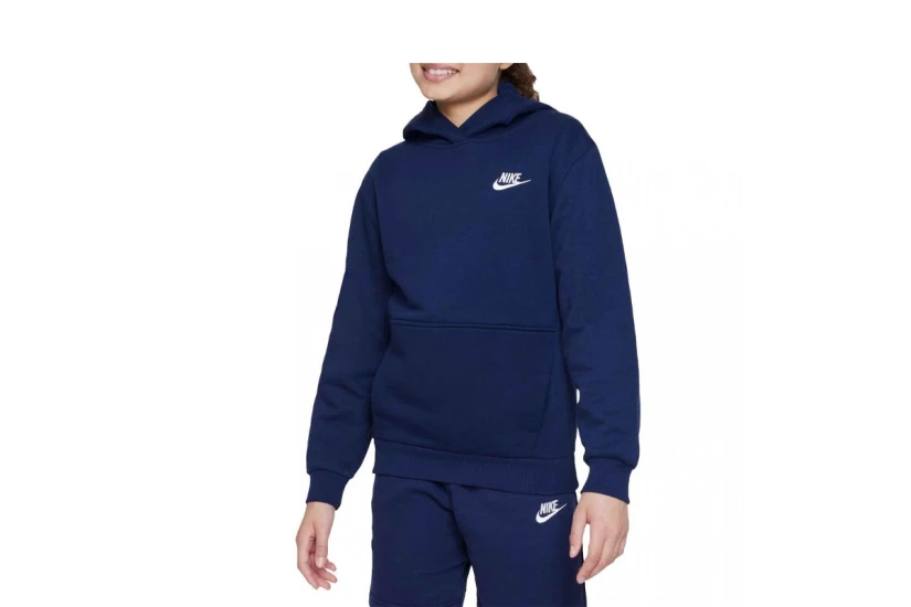 Nike Club Fleece Παιδικό Φούτερ Με Κουκούλα Μπλε Σκούρο