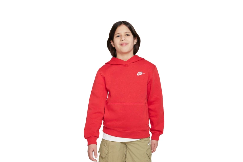 Nike Club Fleece Παιδικό Φούτερ Με Κουκούλα Κόκκινο