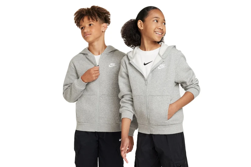 Nike Sportswear Club Fleece Παιδική Ζακέτα με Κουκούλα Γκρι
