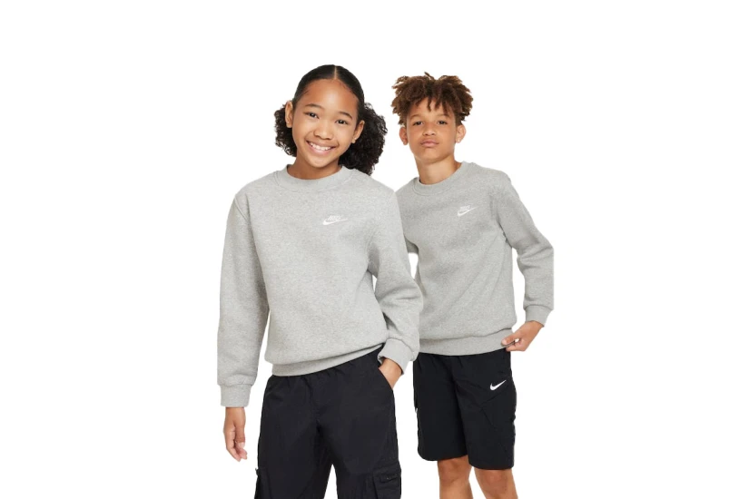 Nike Sportswear Club Fleece Παιδική Μακρυμάνικη Μπλούζα Γκρι