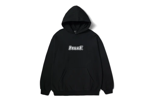 Huf Logo Applique Fle Hoodie Ανδρικό (FL00229 BLACK)
