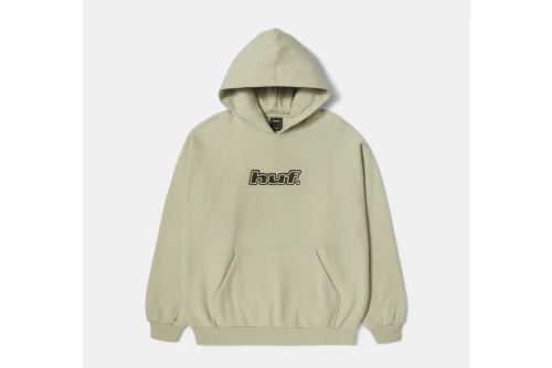 Huf Logo Applique Fle Hoodie Ανδρικό (FL00229 PUTTY)