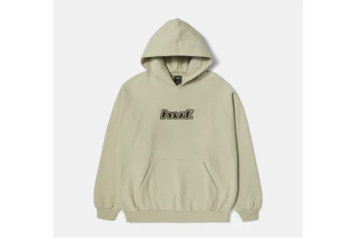 Huf Logo Applique Fle Hoodie Ανδρικό (FL00229 PUTTY)