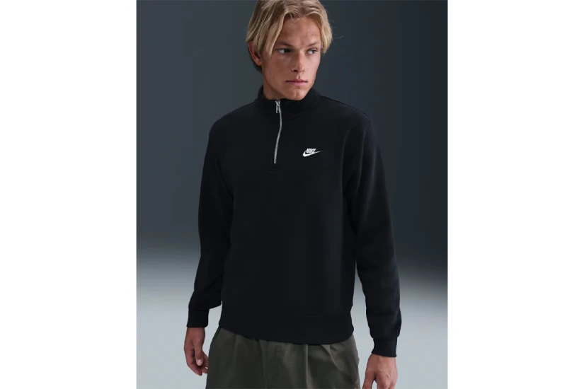 Nike Sportswear Club Fleece Ανδρική Μακρυμάνικη Μπλούζα Μαύρη