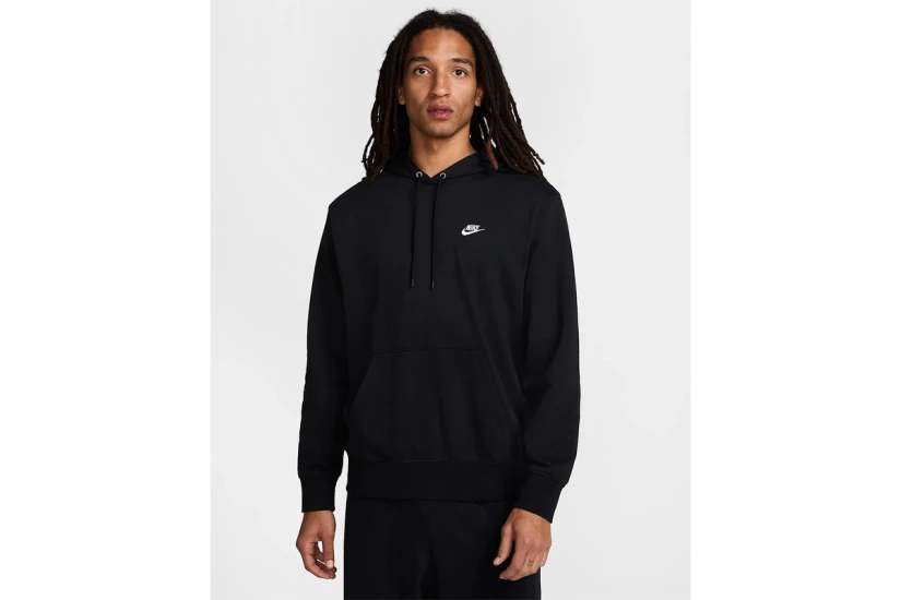 Nike Club French Terry Ανδρικό Φούτερ με Κουκούλα Μαύρο