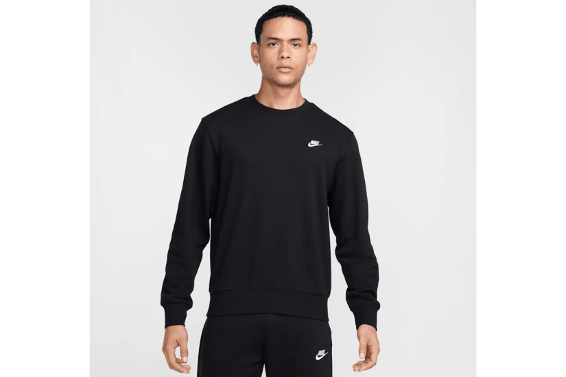 Nike Club French Terry Ανδρική Μακρυμάνικη Μπλούζα Μαύρη