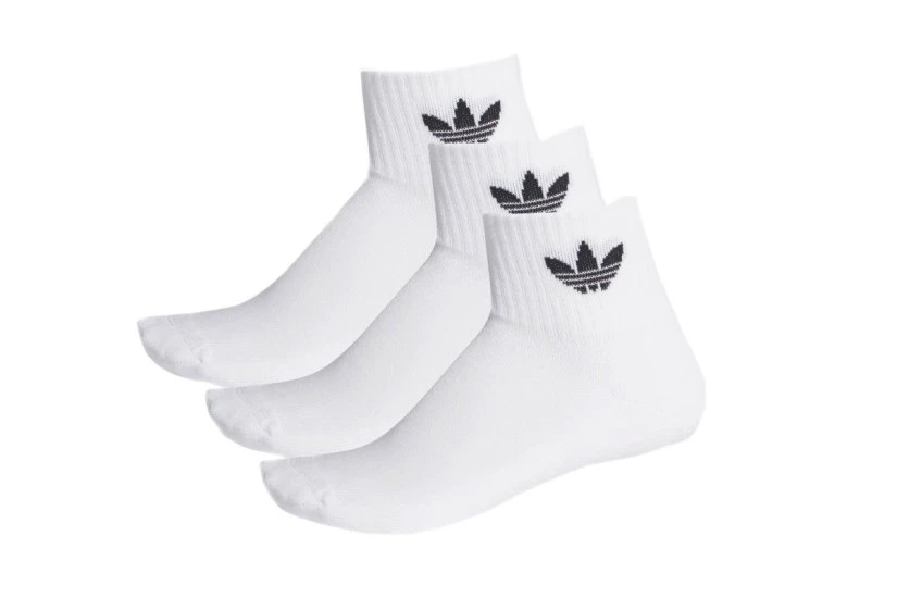 Adidas Originals Mid Ankle Κάλτσες Λευκές 3 Ζευγάρια