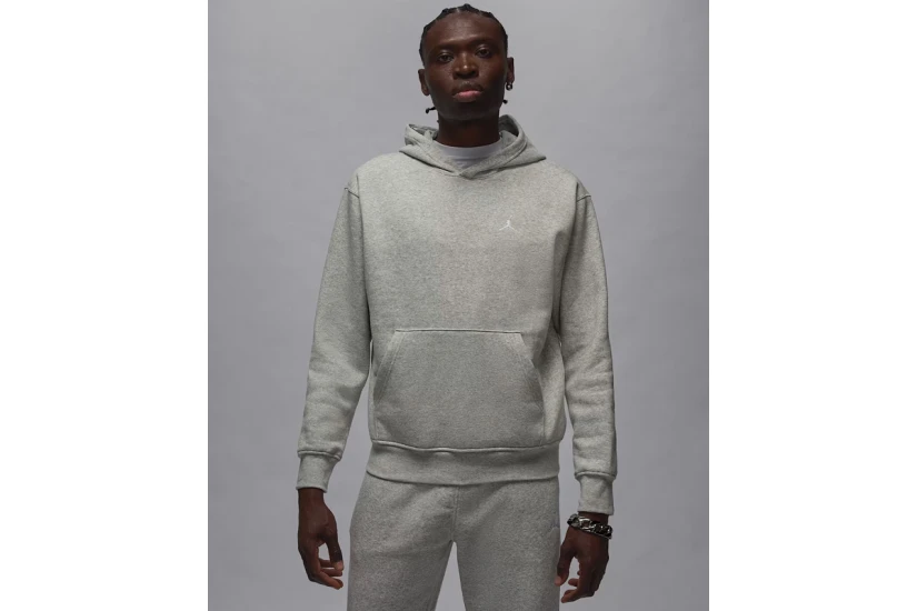 Jordan Brooklyn Fleece Ανδρικό Φούτερ με Κουκούλα Γκρι Ανοιχτό