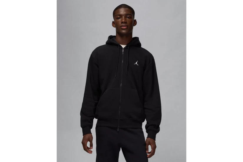 Jordan Brooklyn Fleece Ανδρική Ζακέτα με Κουκούλα Μαύρη