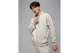 Jordan Brooklyn Fleece Ανδρική Ζακέτα με Κουκούλα Γκρι Ανοιχτό