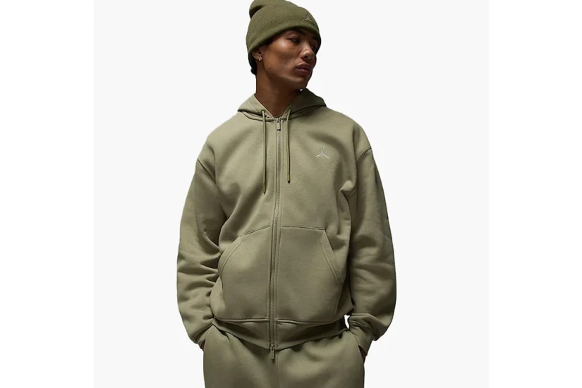 Jordan Brooklyn Fleece Ανδρική Ζακέτα με Κουκούλα Λαδί