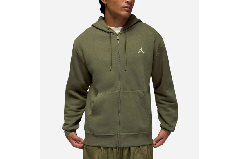 Jordan Brooklyn Fleece Ανδρική Ζακέτα με Κουκούλα Χακί