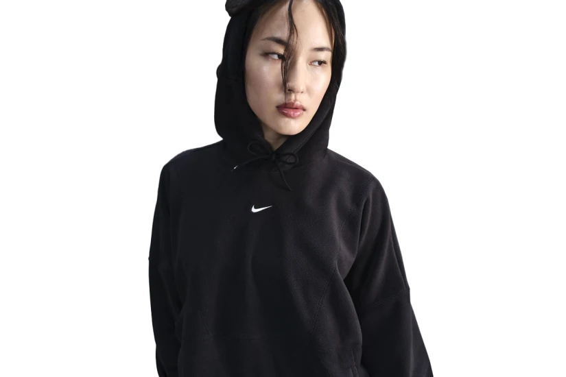 Nike One Γυναικείο Φούτερ με Κουκούλα Μαύρο
