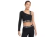 Nike Pro Shine Dri-FIT Ασύμμετρη Cropped Γυναικεία Μπλούζα Μαύρη