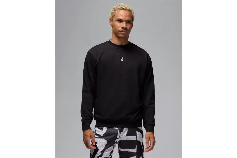 Jordan Sport Crossover Dri-FIT Ανδρική Μακρυμάνικη Μπλούζα με Λαιμόκοψη Μαύρη