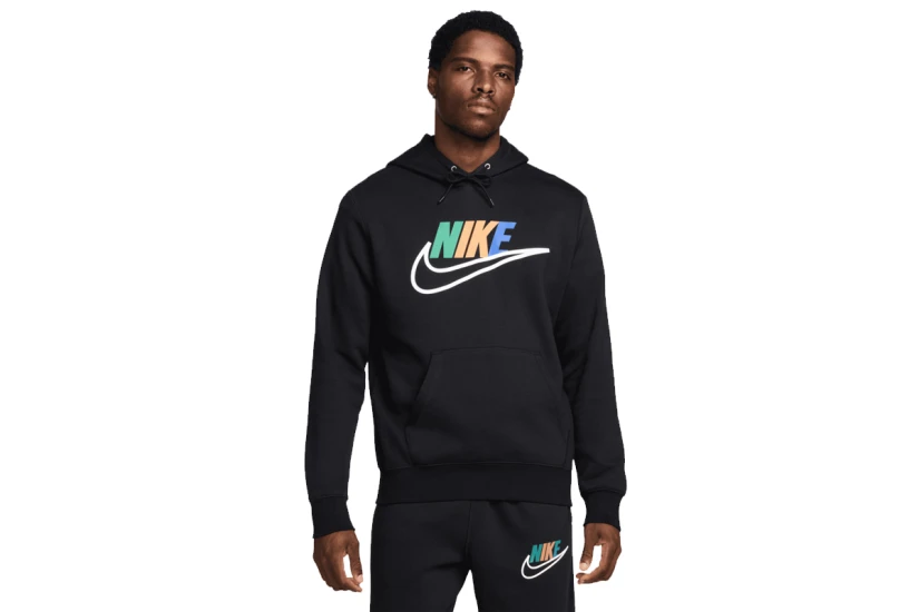 Nike Club Ανδρικό Φούτερ με Κουκούλα Μαύρο