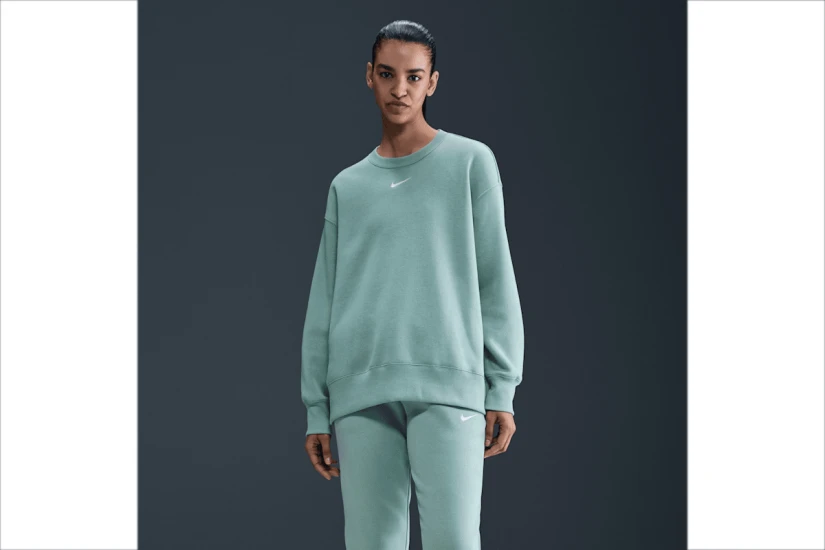 Nike Sportswear Phoenix Fleece Γυναικεία Μακρυμάνικη Μπλούζα Βεραμάν