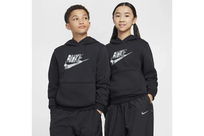 Nike Sportswear Club Fleece Παιδικό Φούτερ με Κουκούλα Μαύρο