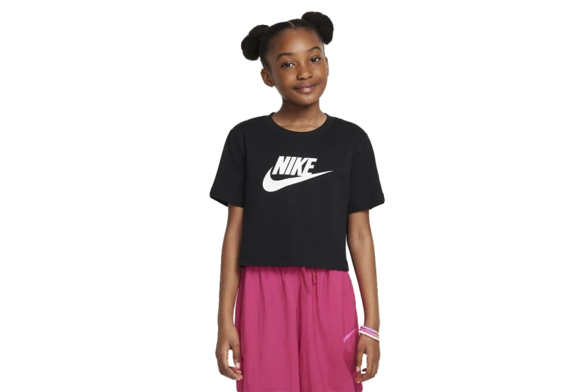 Nike Sportswear Παιδική Κοντομάνικη Crop Top Μπλούζα Μαύρη