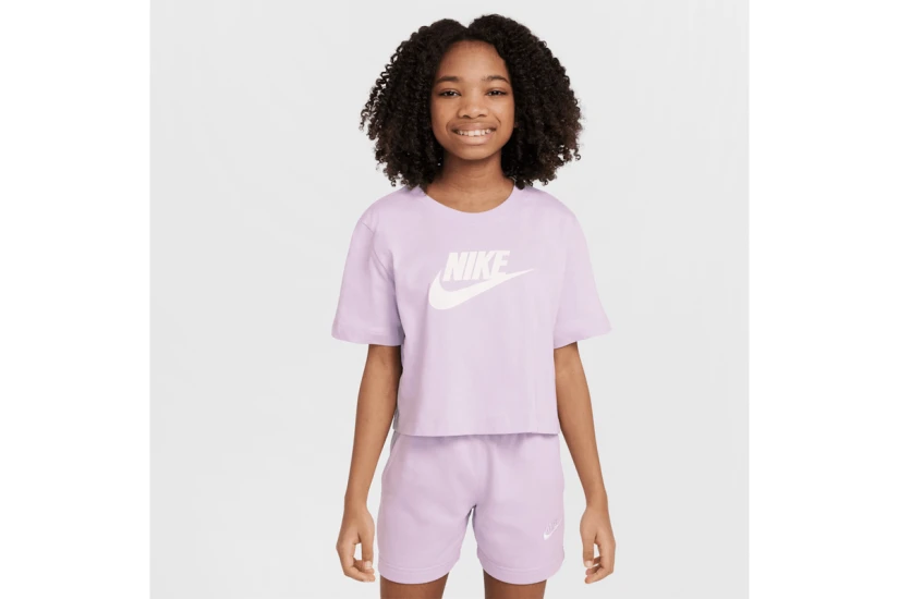 Nike Sportswear Παιδική Κοντομάνικη Crop Top Μπλούζα Λιλά
