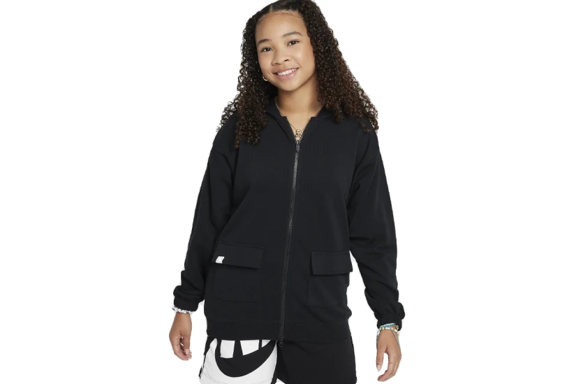 Nike Sportswear Dri-FIT Fleece Παιδική Ζακέτα Με Κουκούλα Μαύρη