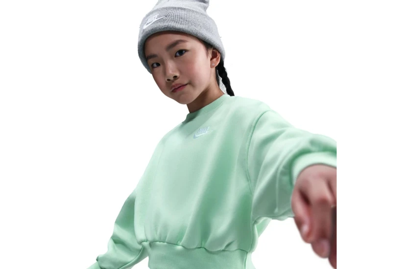 Nike Sportswear Club Fleece Boxy Παιδικό Μακρυμάνικο Φούτερ με Λαιμόκοψη Μέντα