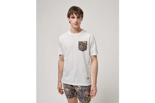 Gianni Lupo Patterened Chest Pocket T-Shirt Ανδρικό (GL655W WHITE)