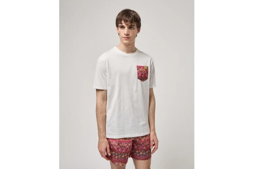 Gianni Lupo Patterened Chest Pocket T-Shirt Ανδρικό (GL666W WHITE)