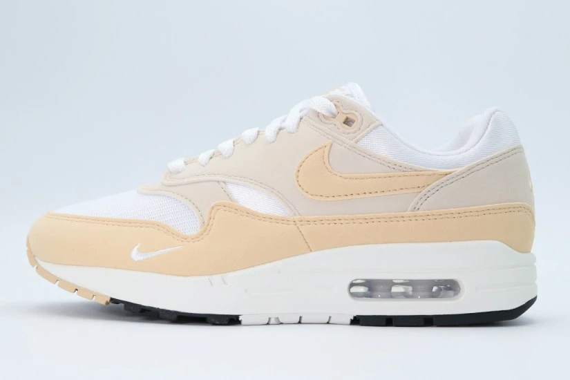 Nike Air Max 1 87 Textile Sneakers Λευκά, Μπεζ