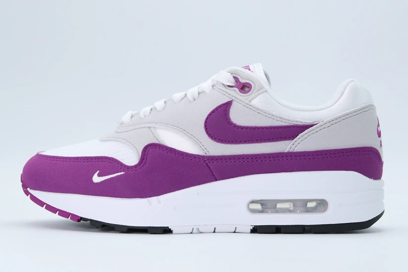 Nike Air Max 1 87 Textile Sneakers Λευκά, Μωβ, Γκρι
