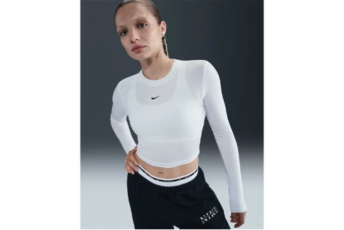 Nike Sportswear Chill Knit Crop Top Μακρυμάνικο Γυναικείο (HF5322 102)
