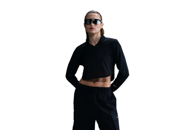 Nike Sportswear Γυναικείο Μακρυμάνικο Crop Top Μαύρο