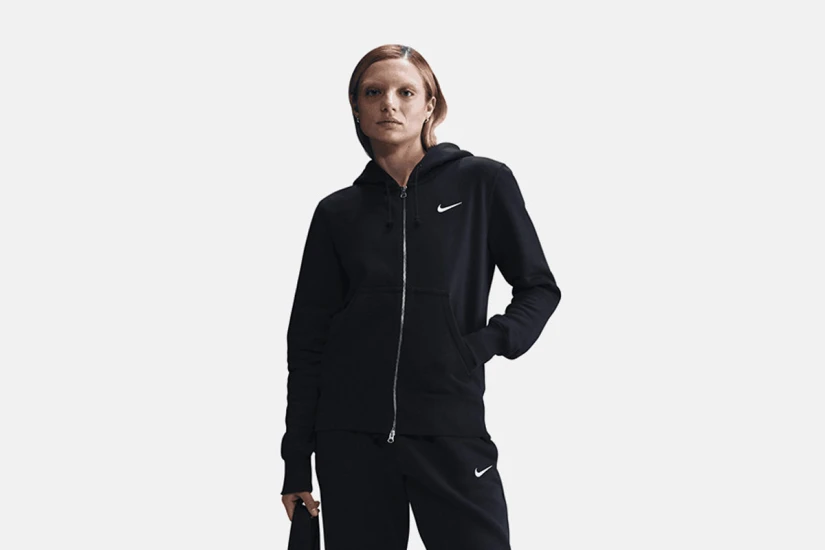Nike Sportswear Phoenix Fleece Γυναικεία Ζακέτα με Κουκούλα Μαύρη