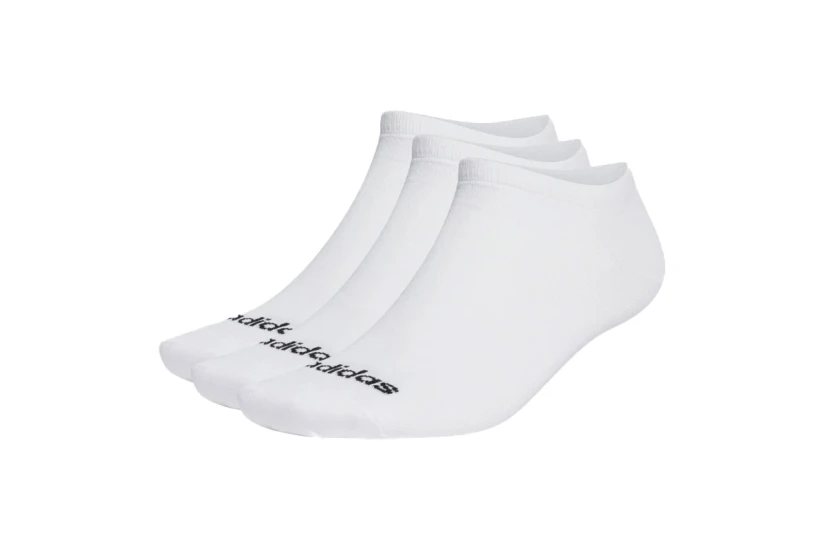 Adidas Performance Thin Linear Κάλτσες Μέχρι τον Αστράγαλο Λευκές 3 Τεμάχια