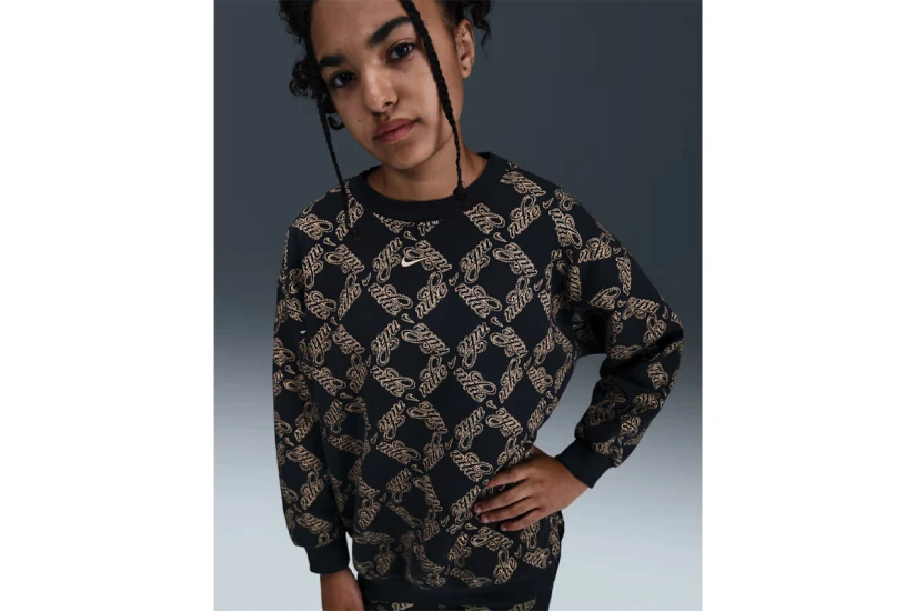 Nike Sportswear Club Fleece Printed Γυναικεία Μακρυμάνικη Μπλούζα