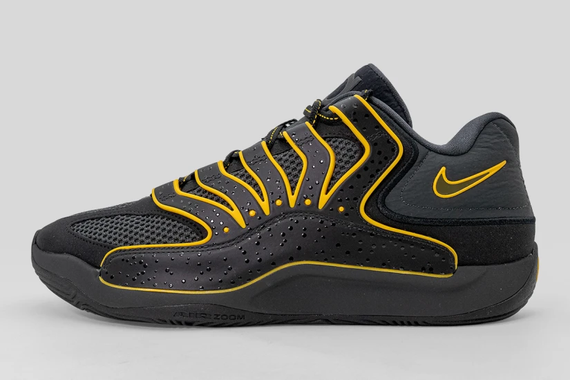 Nike KD18 Ανδρικά Μπασκετικά Παπούτσια Μαύρα, Κίτρινα, Γκρι Σκούρο