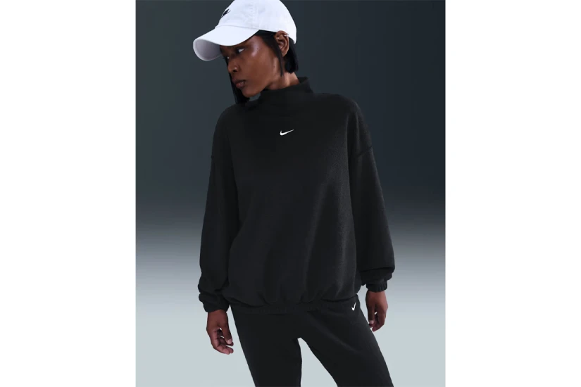 Nike Sportswear Phoenix Plush Γυναικεία Μπλούζα Fleece Μαύρη