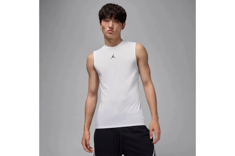 Jordan Sport Dri-FIT Base Layer Ανδρική Αμάνικη Μπλούζα Λευκή