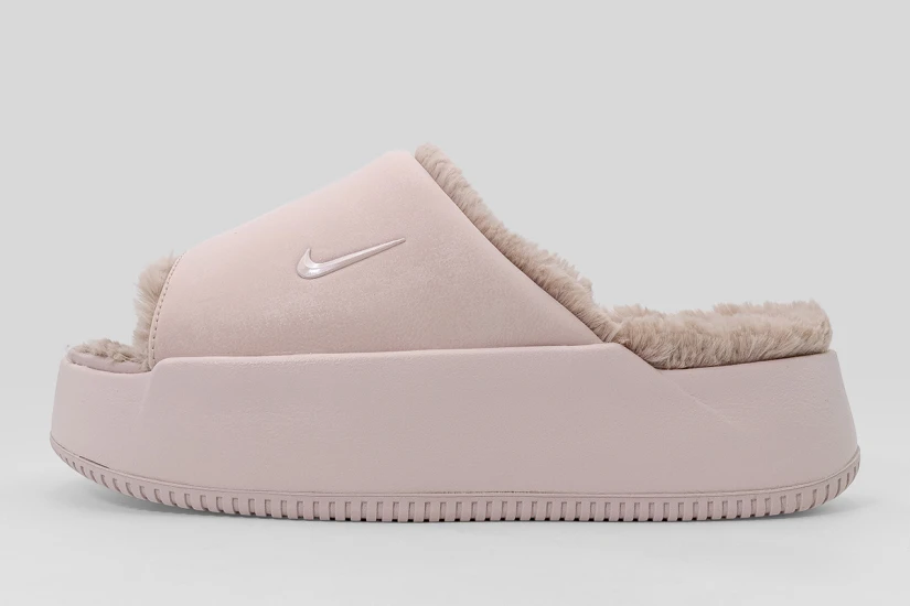 Nike Calm Elevation Fur Γυναικείες Παντόφλες Nude