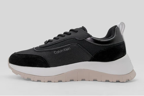Calvin Klein Leather And Mesh Mixed Material Sneakers (HW0HW02487 0GM)