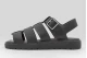 Calvin Klein Square Molded Fisherman Leather Γυναικεία Σανδάλια Μαύρα
