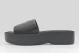 Calvin Klein Amelia Leather Platform Sliders Γυναικεία Σανδάλια Μαύρα