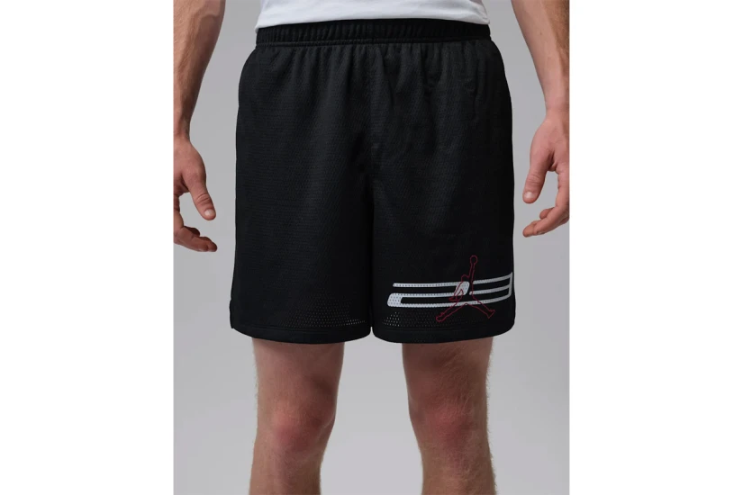 Jordan Dri-FIT Mesh Graphic Ανδρικό Μπασκετικό Σορτς Μαύρο, Λευκό