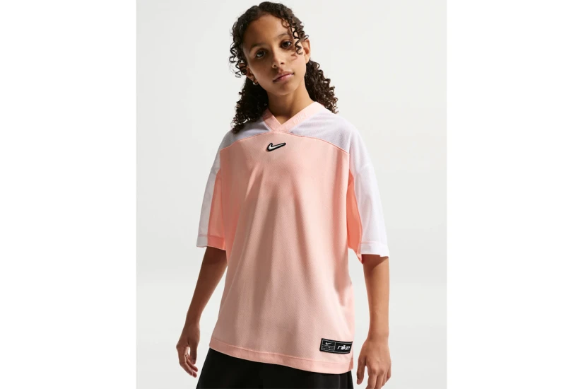 Nike Sportswear Dri-FIT Παιδικό Jersey T-Shirt Σομόν, Λευκό