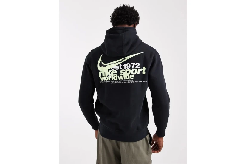 Nike Sportswear Club Fleece Ανδρικό Φούτερ με Κουκούλα Μαύρο