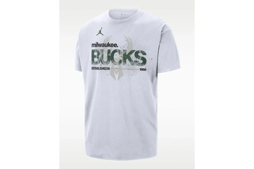Jordan NBA Milwaukee Bucks Courtside 85 Statement Ανδρικό Κοντομάνικο T-Shirt Λευκό