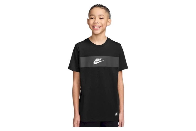 Nike Παιδικό Κοντομάνικο T-Shirt Μαύρο, Γκρι Σκούρο